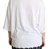 White Angel Print Cotton Round Neck Shirt Tops