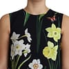 Black Floral Print A-line Shift Mini Dress