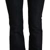 John Galliano Dark Blue Mid Waist Cotton Denim Boot Cut Jeans