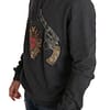 Gray Hooded Red Crystal Heart Gun Sweater