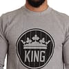 Gray Crown King Cotton Pullover Sweater