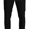 Dolce & Gabbana Black Wool Skinny Formal Trouser Pants
