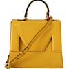 Msgm Yellow Leather Top Handle Women Shoulder Crossbody Bag