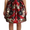 Dolce & Gabbana Red Floral Jacquard Sleeveless Mini Dress