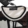 White Jazz Sequined Guitar Pullover Top Sweater