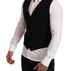Black Wool Double Breasted Waistcoat Vest