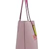 Kia Medium Carnation Colorblock Pebbled Leather Tote Bag Handbag Pink