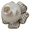 Gold Tone Maxi Faux Pearl Floral Clip-on Jewelry Earrings