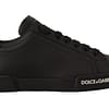 Dolce & Gabbana Black Leather Low Tops Casual Sneakers