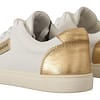 White Gold Leather Low Top Sneakers