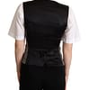 Gray Checkered Sleeveless Waistcoat Vest