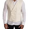 Dolce & Gabbana Off White Wool Double Breasted Waistcoat