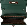 Green Leather Gold Logo Top Handle Women Shoulder Bag