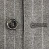 Gray Striped Wool Logo Vest Gilet Weste