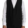 Dolce & Gabbana Black Wool Waistcoat Formal Gilet Vest