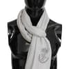 Dolce & Gabbana Scarf Off White DG Crown Embroidery Neck Wrap