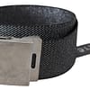 Exte Black Silver Metal Brushed Buckle Waist Belt