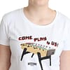 White Cotton Come Play 4 Us Print Tops T-shirt
