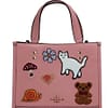 Coach Dempsey 22 Creature Patches Leather Tote Carryall Handbag Purse Pink