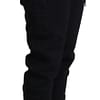 Black Polyester Neoprene Jogger Trouser Pants