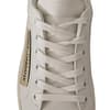 White Gold Leather Low Top Sneakers