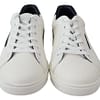 White Blue Leather Low Top Mens Sneakers Shoes