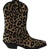 Dolce & Gabbana Gold Black Leopard Cowboy Boots Shoes