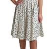 Beige Dotted Cotton A-Line Gown Dress