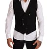 Dolce & Gabbana Black Wool Double Breasted Waistcoat Vest