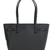Carmen Large Black Saffiano Leather North South Tote Handbag