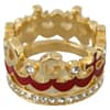 Dolce & Gabbana Red CROWN Crystal DG Gold Brass Ring