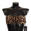 Dolce & Gabbana Brown Leopard Print Bandeau Swimwear Bikini Top