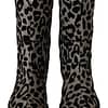 Gray Black Leopard Cowboy Boots Shoes