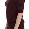 Red Gray Cashmere Short Sleeve Sweater