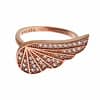 Pink Gold 925 Silver Womens Clear CZ Ring