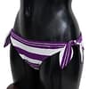 Purple White Stripes Beachwear Bikini Bottom