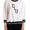Dolce & Gabbana White D&G Crewneck Pullover Sweater