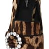 Brown Leopard Print Crystals Loafers Flats Shoes