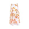 Lardini White Orange Printed Viscose Flared Skirt