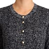 Gray Chevron Wool Ribbed Cardigan Sweater