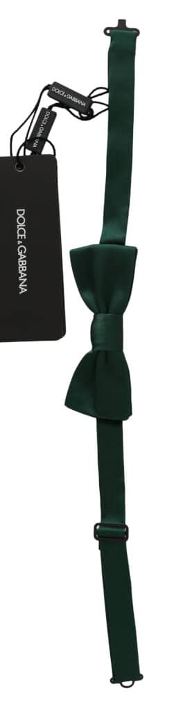 Green 100% silk slim adjustable neck papillon men bow tie