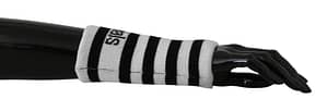 Dolce & Gabbana Black White 1 PSC Wool Arm Warmer DGMillennials Gloves