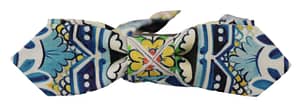 Dolce & gabbana multicolor majolica print adjustable papillon bow tie