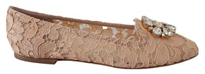 Dolce & Gabbana Ballerinas Flats Nude Floral Lace Shoes