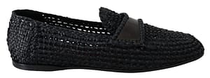 Dolce & Gabbana Black Hand Woven Florio Loafers Shoes