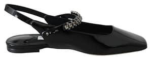 Jimmy Choo Mahdis Flat Black Patent Flat Shoes