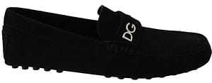 Dolce & Gabbana Black Suede Casual Driver Loafers Shoes