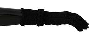 Dolce & Gabbana Black Knitted Mid Arm Length Cotton Gloves