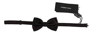 Dolce & Gabbana Men Brown Pattern Silk Adjustable Neck Papillon Bow Tie