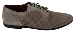 Dolce & Gabbana Brown Leather Suede Derby Formal Shoes